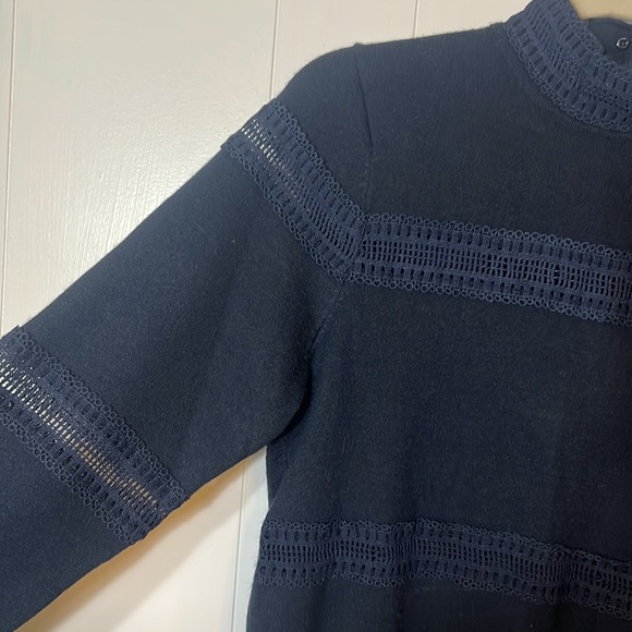 Few moda navy lace mock neck sweater - Picture 5 of 7